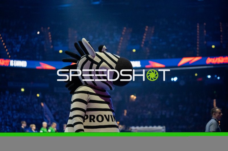 THW Kiel Maskottchen Zebi in der ausverkauften Arena