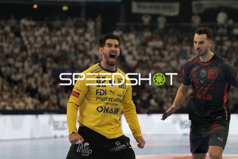 Rémi Desbonnet (#92; Montpellier HB) jubelt ausgelassen