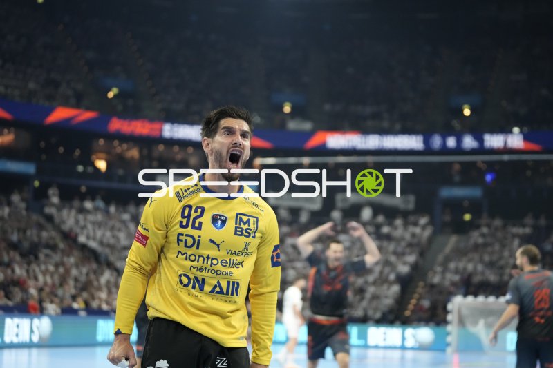 Rémi Desbonnet (#92; Montpellier HB) jubelt lautstark
