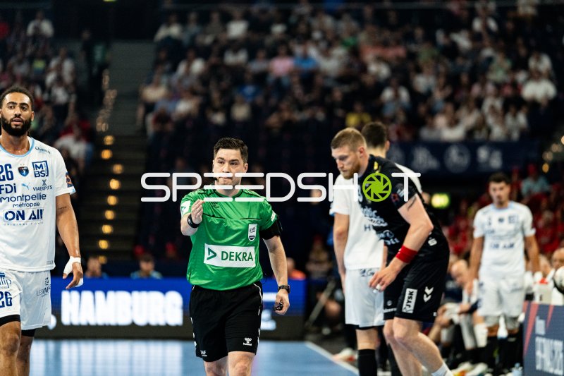 Hugo Bryan Monte Dos Santos (#26; Montpellier HB) beim EHF-Spiel in Hamburg