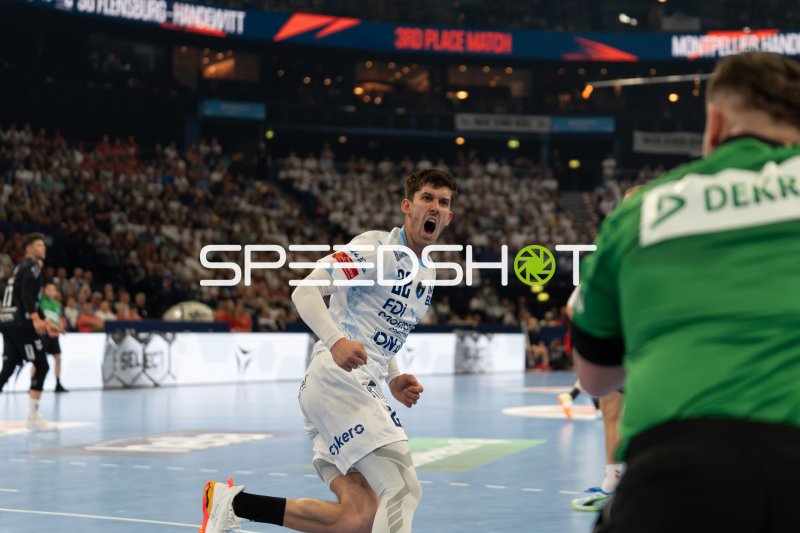 Benjamin Richert (#22; Montpellier HB) jubelt beim 3rd Place Match