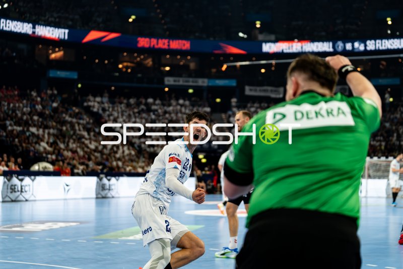 Benjamin Richert (#22; Montpellier HB) jubelt beim 3rd Place Match