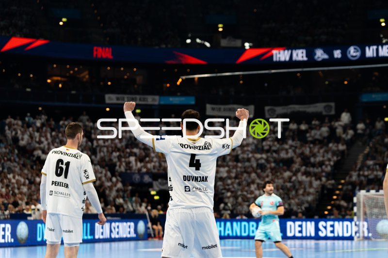 Domagoj Duvnjak (#4; THW Kiel) jubelt im Final