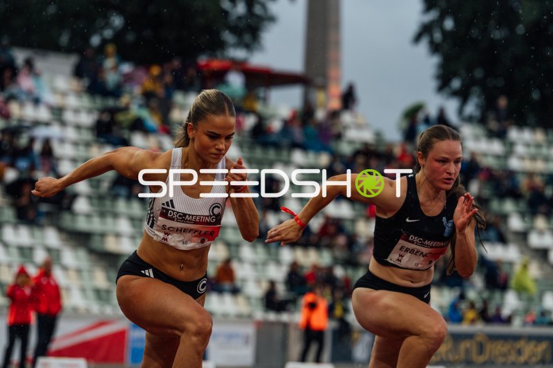 Scheffler und Erbenová beim DSC-Meeting in Dresden im Sprint-Duell