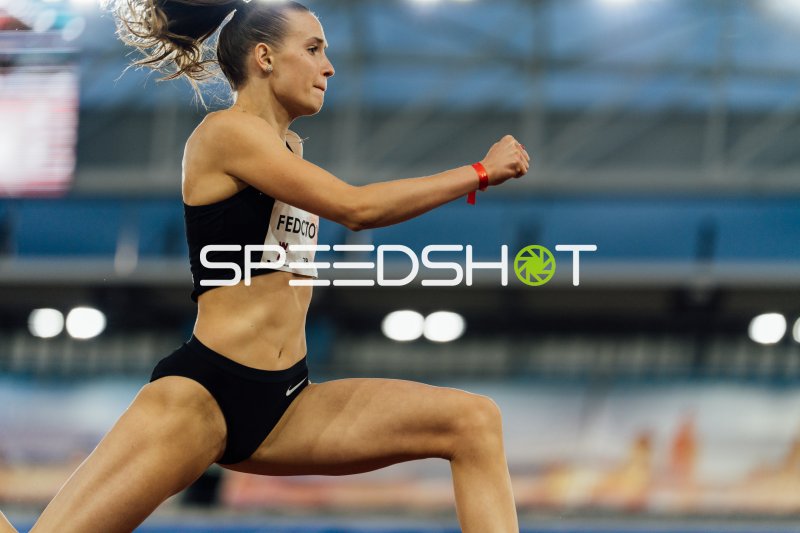Athletin Fedotova Daryna beim Sprint im Heinz-Steyer-Stadion Dresden