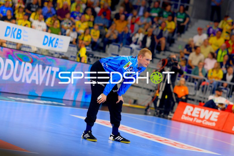 David Späth (#29; Rhein Neckar Löwen) konzentriert im Tor