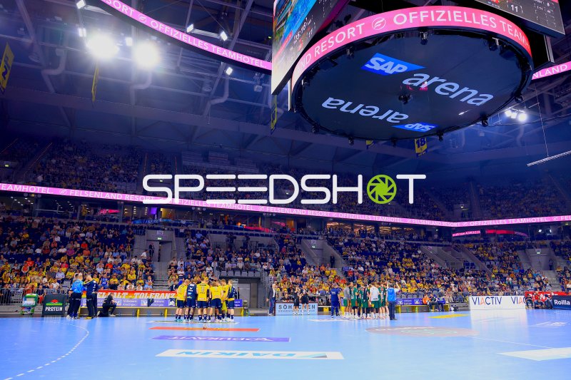 Auszeit in der SAP Arena beim Spiel Rhein Neckar Löwen gegen TSV Hannover-Burgdorf