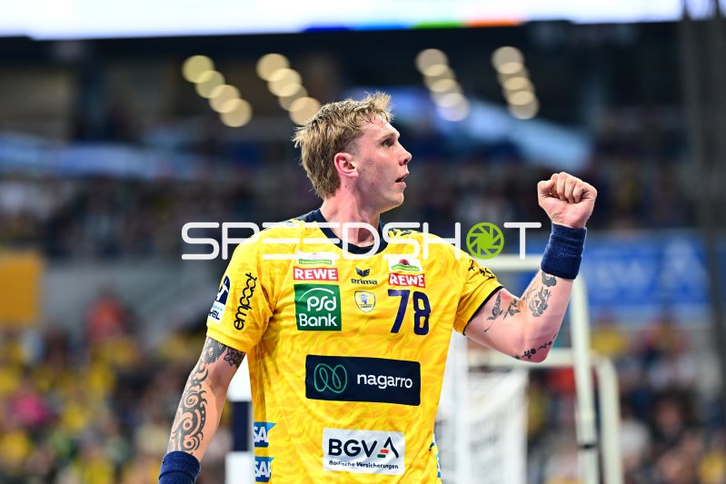 Edwin Aspenbäck (#78; Rhein Neckar Löwen) bejubelt Torerfolg