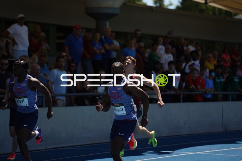Dylan Williams (Great Britain) im Sprint beim Leichtathletik-Meeting in Mannheim