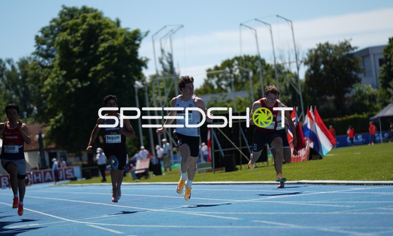 Lennox Schmidt beim 100m-Sprint im Michael-Hoffmann-Stadion Mannheim