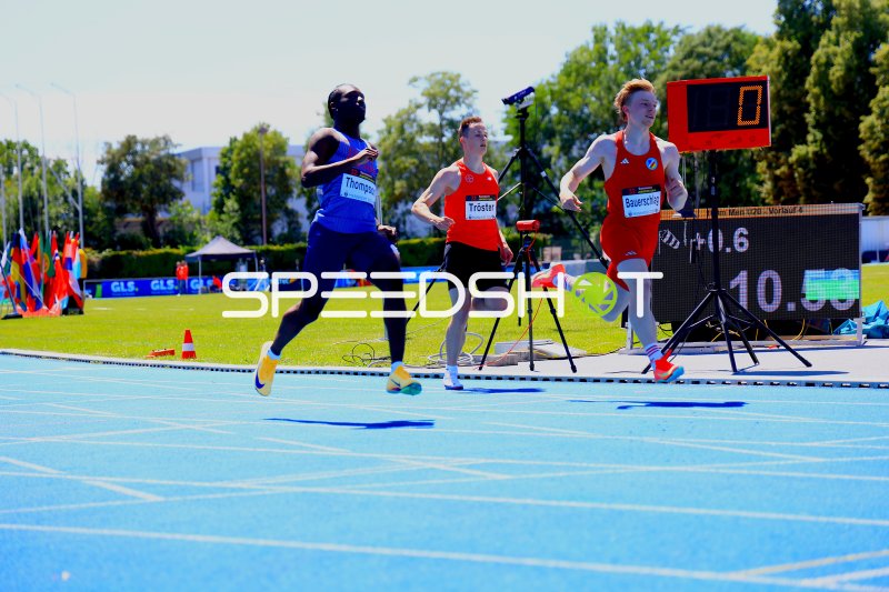 Ben Tröster (#398) im 100m-Vorlauf beim Leichtathletik-Meeting Mannheim