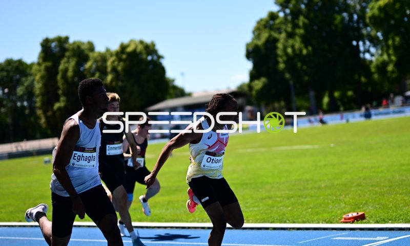 Akira Eghagha und Bright Otiora im Sprint beim Leichtathletik-Meeting Mannheim