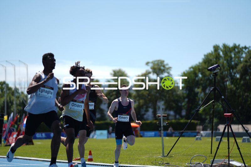 Akira Eghagha, Adam Ofeimun und Sébastien Emery im Sprint-Wettkampf in Mannheim