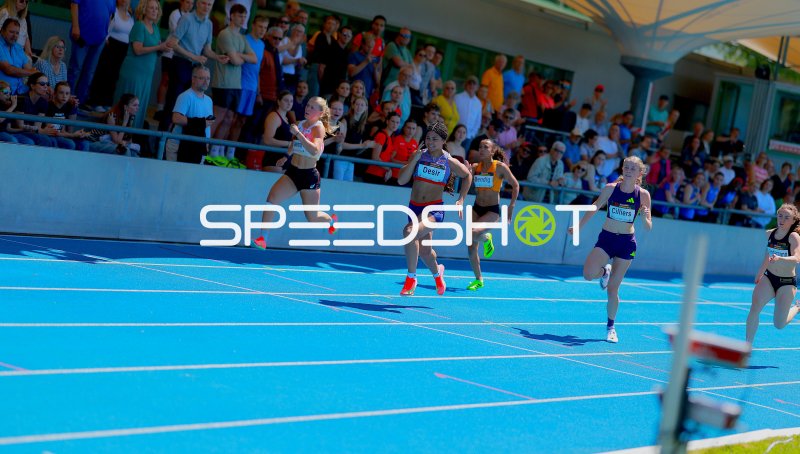Nell Desir (#186) und Zoé Cilliers (#354) im 100m-Sprint in Mannheim