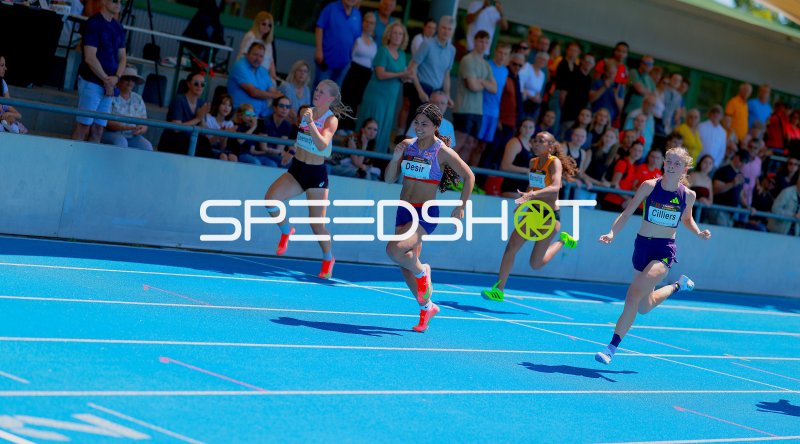 Nell Desir (#186) und Zoé Cilliers (#354) im 100m-Sprint in Mannheim