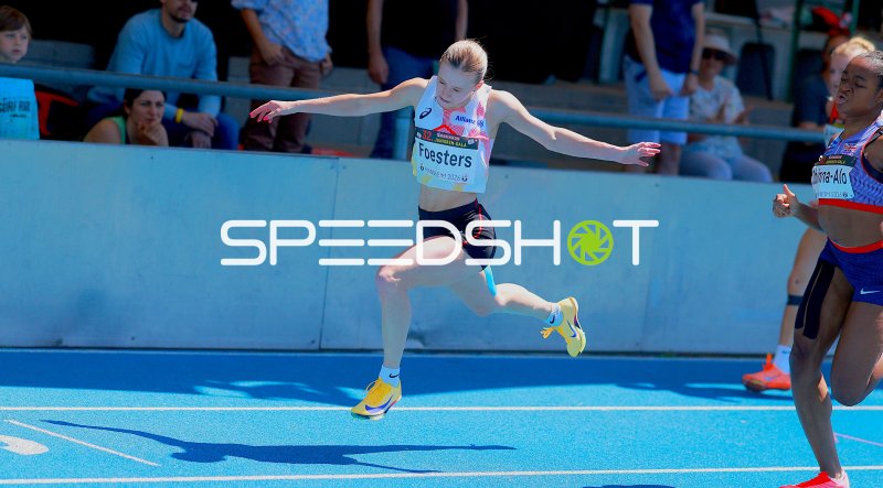Lore Foesters (#105) beim Sprint im Michael-Hoffmann-Stadion Mannheim