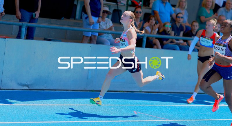 Sophie Ritter (#401) und Celine Obinna-Alo (#205) im Sprint-Wettkampf in Mannheim