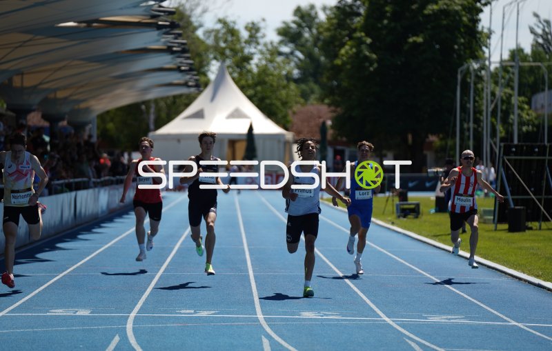 Adrian Primus und Jonathan Perner im 400m-Sprint im Michael-Hoffmann-Stadion Mannheim
