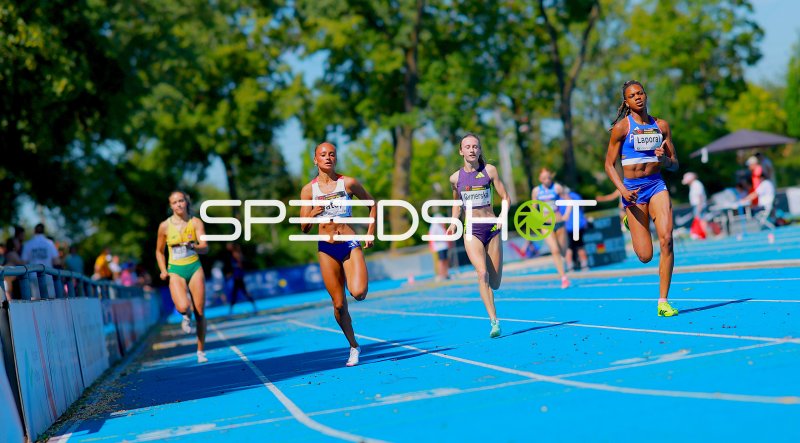 Shade Laporal (#162) und Lenka Gymerská (#344) im 400m-Sprint in Mannheim
