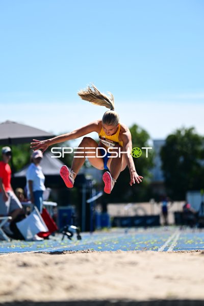 Ella Alvelin MALM (Sweden) beim Weitsprung im Michael-Hoffmann-Stadion Mannheim