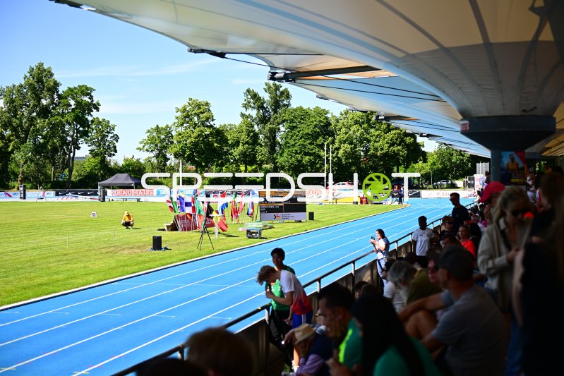 Stadionübersicht beim Leichtathletik-Meeting im Michael-Hoffmann-Stadion Mannheim
