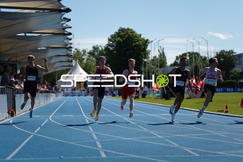 Sprintfinale im 100m-Lauf im Michael-Hoffmann-Stadion Mannheim