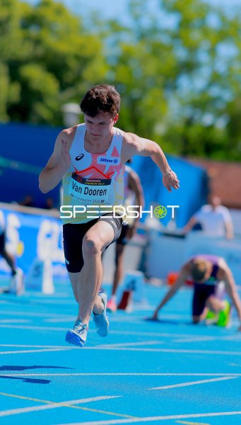 Sam Van Dooren (#132) beim Sprint im Michael-Hoffmann-Stadion Mannheim