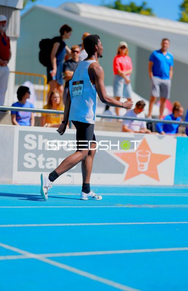 Akira Eghagha (#312) beim Sprint im Michael-Hoffmann-Stadion Mannheim