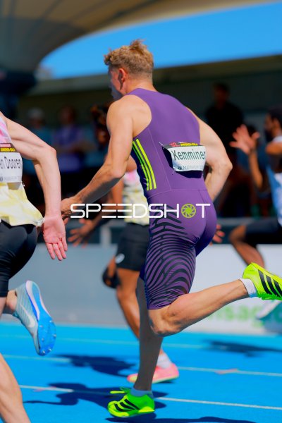 Jakob Kemminer beim Sprint im Michael-Hoffmann-Stadion Mannheim