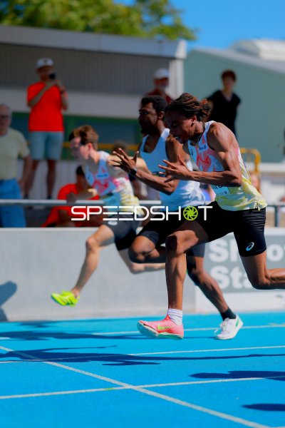 Sprintduell beim 100m-Lauf im Michael-Hoffmann-Stadion Mannheim