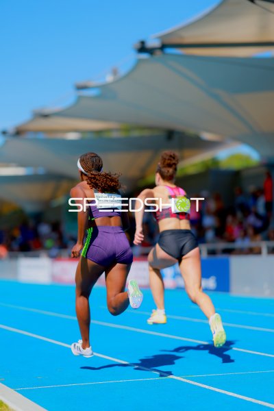 Oluchi Abelwe Ndubueze (#353) im Sprint beim Leichtathletik-Wettkampf in Mannheim