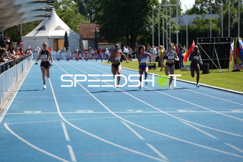 Zoé Cilliers, Paola Valognes und Timea Rankl im Sprintfinale in Mannheim