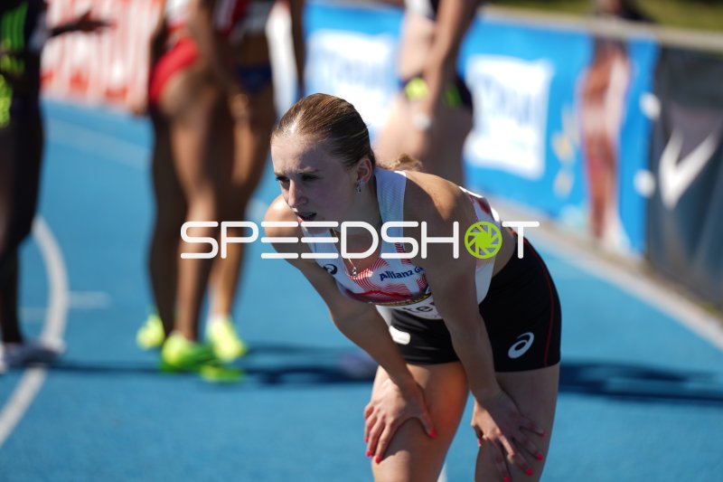 Lore Foesters (Belgien) nach dem Lauf im Michael-Hoffmann-Stadion Mannheim