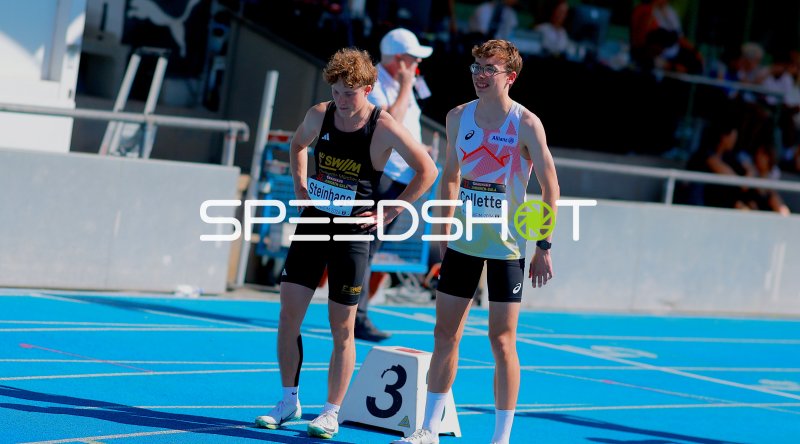 Lionel Steinhage und François Collette (#94) vor dem 800m-Start in Mannheim