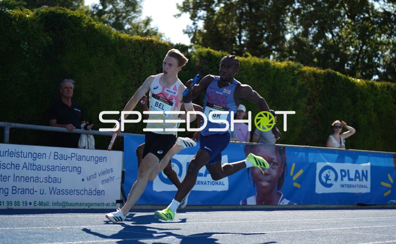 Belgien vs. Great Britain im 4x100m-Staffelrennen beim Gala-Meeting Mannheim