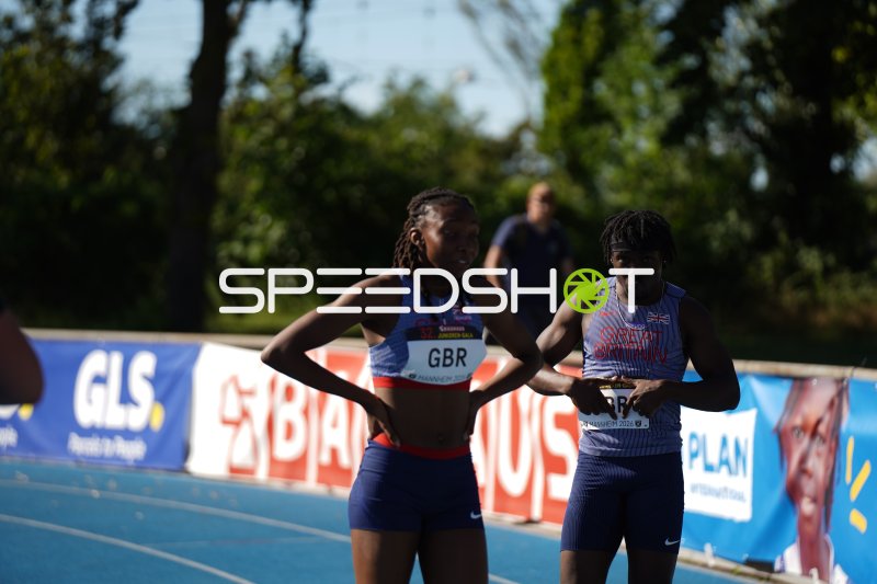 Zwei Great-Britain-Athleten auf der Tartanbahn in Mannheim