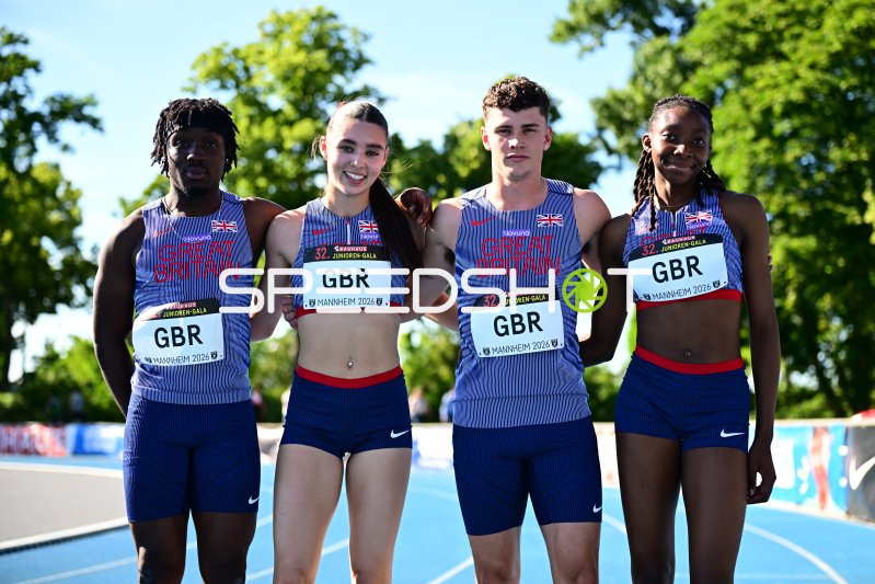 Great Britain Staffel-Team bei der 32. Junioren-Gala in Mannheim