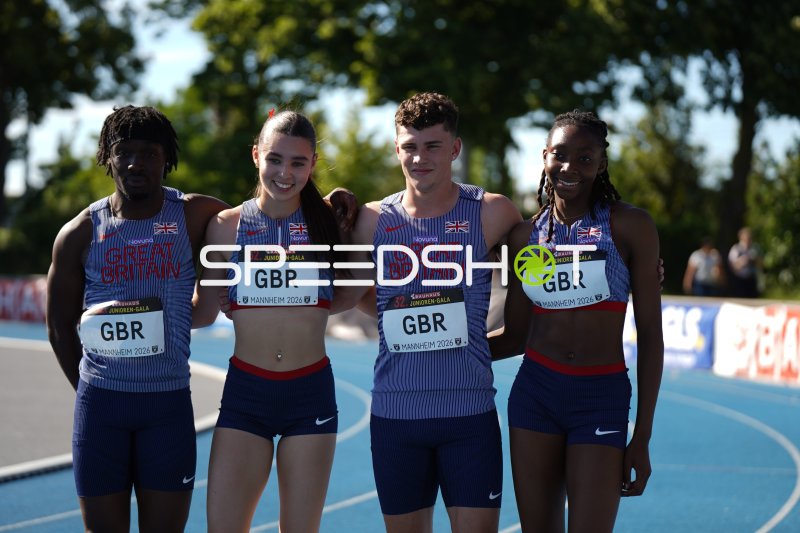 Great Britain 4x100m-Staffel bei der 32. Bauhaus Junioren-Gala Mannheim 2026