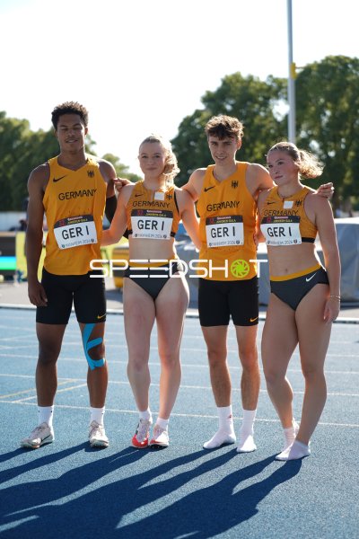 Philip Stroh und deutsches 4x100m-Team bei der 32. Bauhaus Junioren-Gala Mannheim