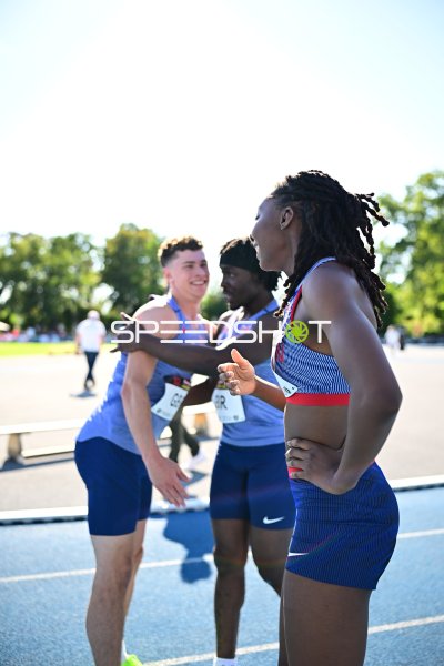 Athleten von Great Britain nach dem Wettkampf im Michael-Hoffmann-Stadion Mannheim