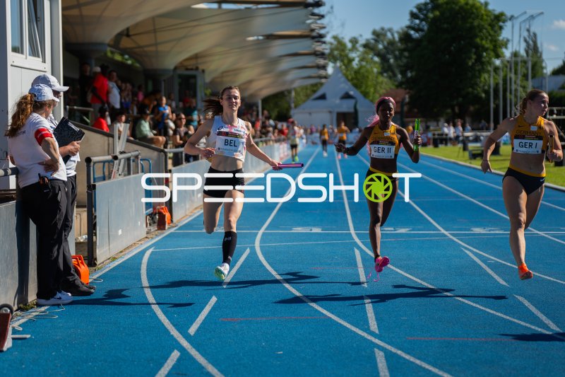 Daryl Ndasi beim 4x100m-Staffelfinale im Michael-Hoffmann-Stadion Mannheim