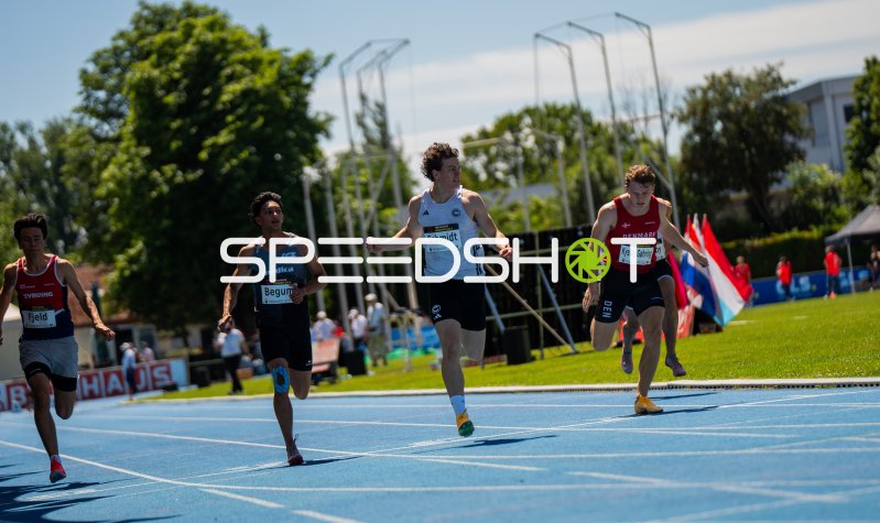 Lennox Schmidt (#26) im 100m-Sprint beim Michael-Hoffmann-Stadion Mannheim