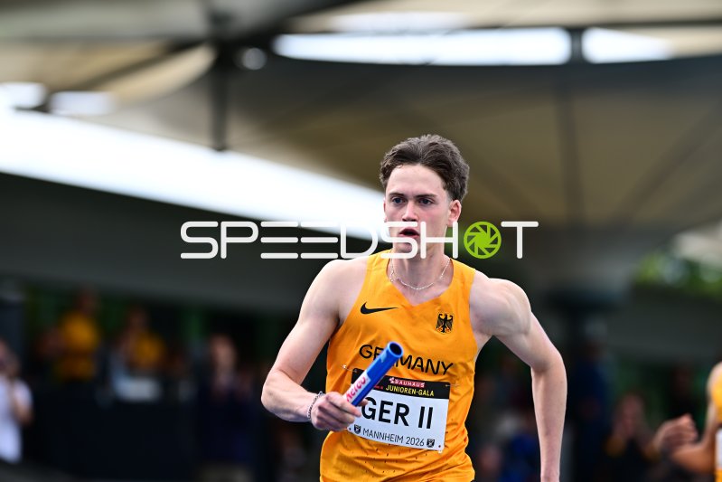 Staffelläufer für Germany beim 4x100m-Staffellauf in Mannheim
