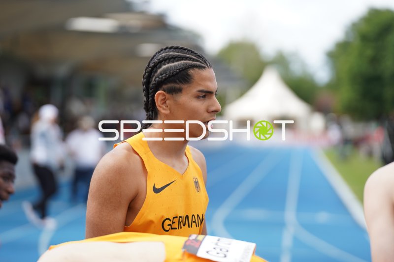 Deutscher Athlet beim Leichtathletik-Meeting im Michael-Hoffmann-Stadion Mannheim