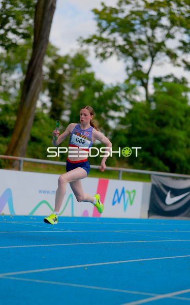 Great Britain beim 4x100m-Staffellauf im Michael-Hoffmann-Stadion Mannheim