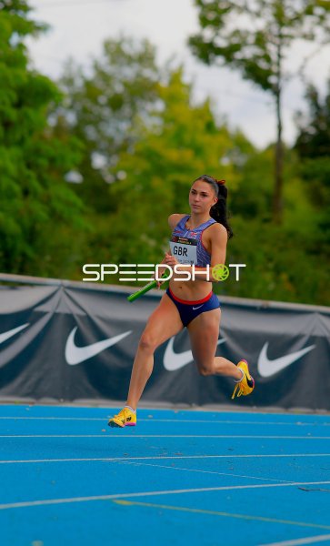 Great Britain beim 4x100m-Staffellauf im Michael-Hoffmann-Stadion Mannheim