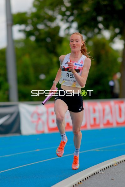 Sterre Provost (Belgien) beim 4x400m-Staffellauf in Mannheim