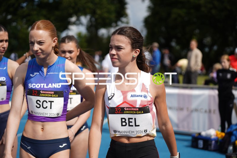 Athletinnen aus Schottland und Belgien bei der 32. Bauhaus Junioren-Gala Mannheim 2026