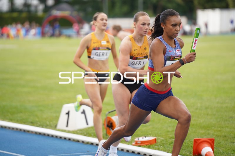 4x400m-Staffel: Great Britain führt vor Deutschland im Michael-Hoffmann-Stadion