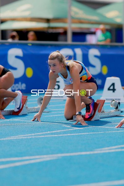 Startposition in Bahn 5 beim Sprint im Michael-Hoffmann-Stadion Mannheim